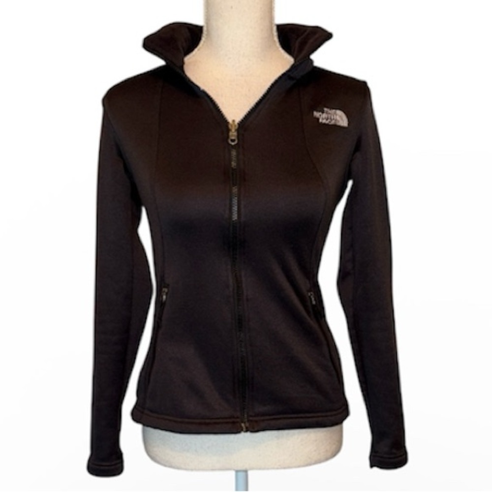 The North Face black zip up lightweight polyester jacket